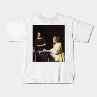 Mistress and Maid by Jan Vermeer Kids T-Shirt